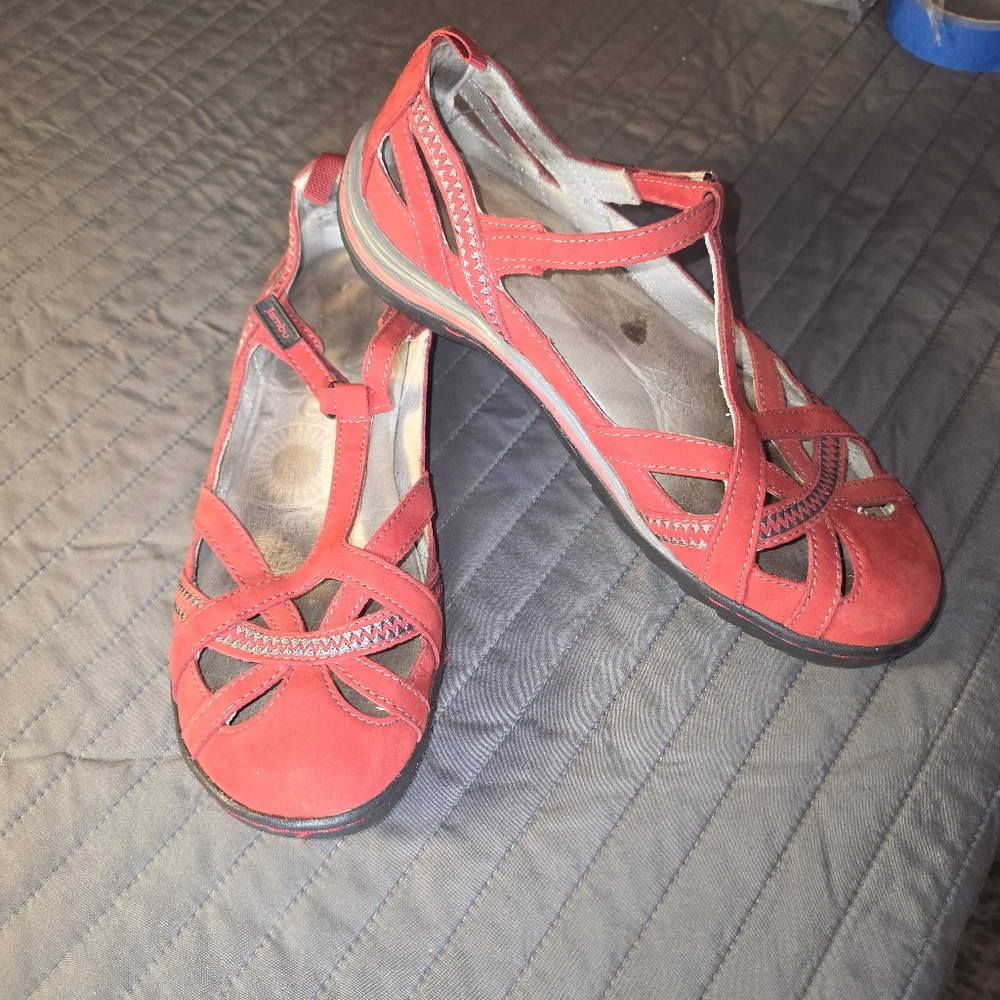 Jambu Charley MaryJanes Women's 9 Red‎ Casual Comfort Sport Memory Foam